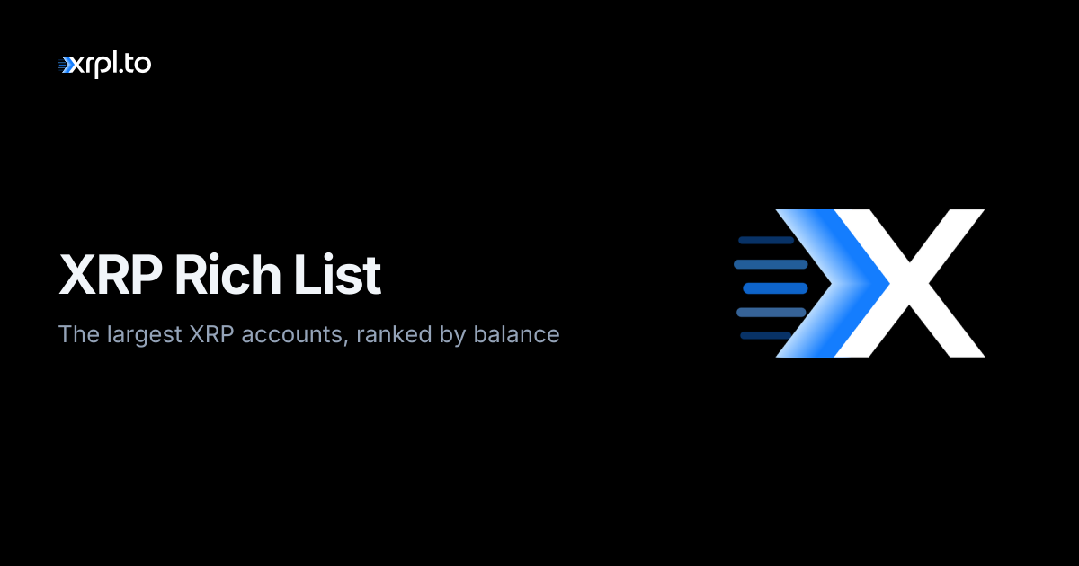 XRP Rich List 2026 — Top XRP Holders, Live | XRPL.to