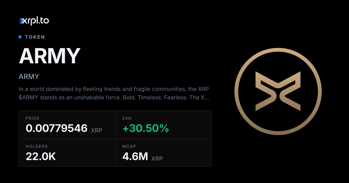 ARMY Price, Chart & Trading | XRPL.to