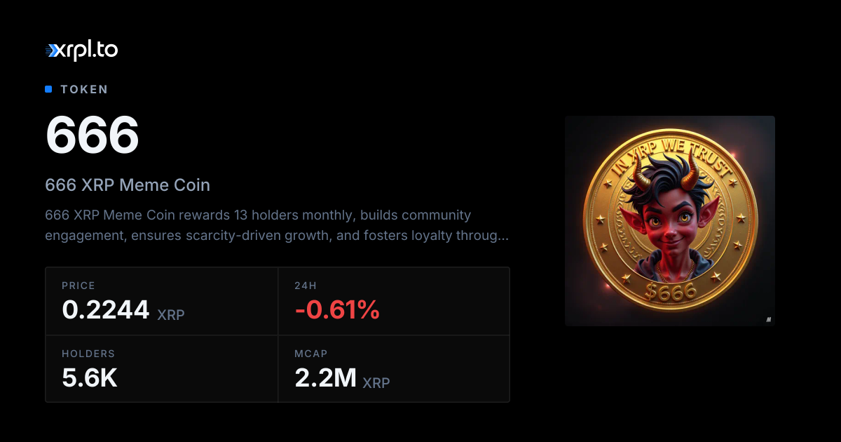 666 Price, Chart & Trading | XRPL.to